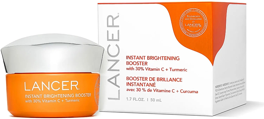 Крем-бустер для мгновенного осветления - Lancer Instant Brightening Booster with 30% Vitamin C + Turmeric — фото N2