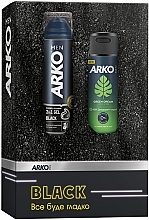 Духи, Парфюмерия, косметика Набор - Arko Men Black (shaving/gel/200ml + deo/150ml)