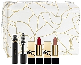 Парфумерія, косметика Набір - Yves Saint Laurent Make-Up Gift Set (lipstick/2x1.3g + mascara/2ml + pouch/1pcs)