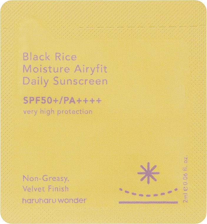 Зволожувальний сонцезахисний крем з чорним рисом - Haruharu Wonder Black Rice (пробник) — фото N1