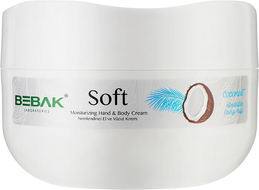 Зволожувальний крем для рук і тіла "Кокосове масло" - Bebak Laboratories Soft Moisturizing Hand & Body Cream — фото N1
