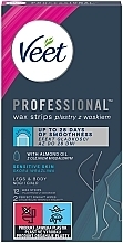 Парфумерія, косметика Воскові смужки для депіляції для чутливої шкіри, з олією мигдалю, 12 шт. - Veet Professional