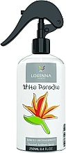 Парфумерія, косметика Ароматичний спрей для дому - Lorinna Paris White Paradise Scented Ambient Spray