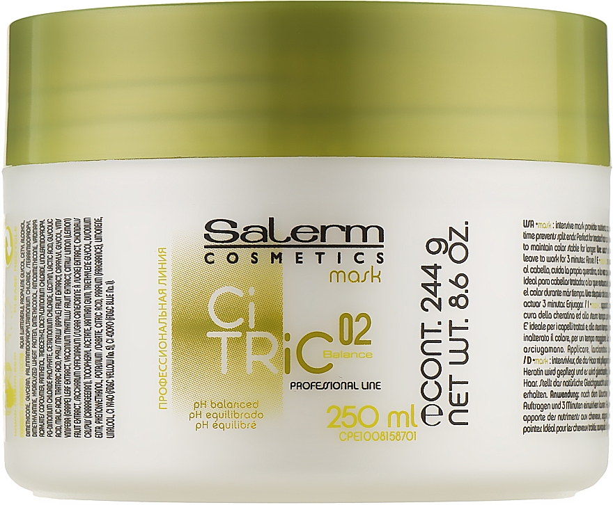 Маска для сухого пошкодженого волосся - Salerm Citric Balance Mask — фото N1