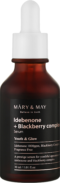 Сироватка антиоксидантна з ідебеноном - Mary & May Idebenone Blackberry Complex Serum — фото N1