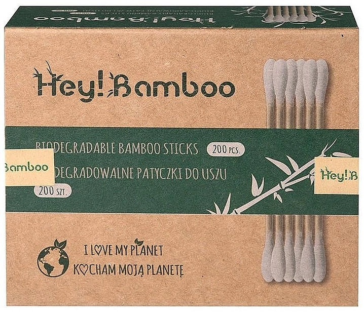 Ватные палочки, 200 шт. - Hey! Bamboo — фото N1