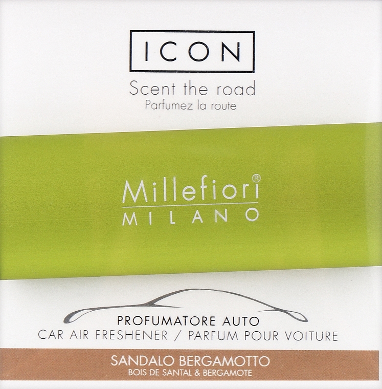 Ароматизатор в авто "Класік: сандал і бергамот" - Millefiori Milano Icon Car Air Freshener Icon Classic Giallo Sandalo Bergamotto — фото N1