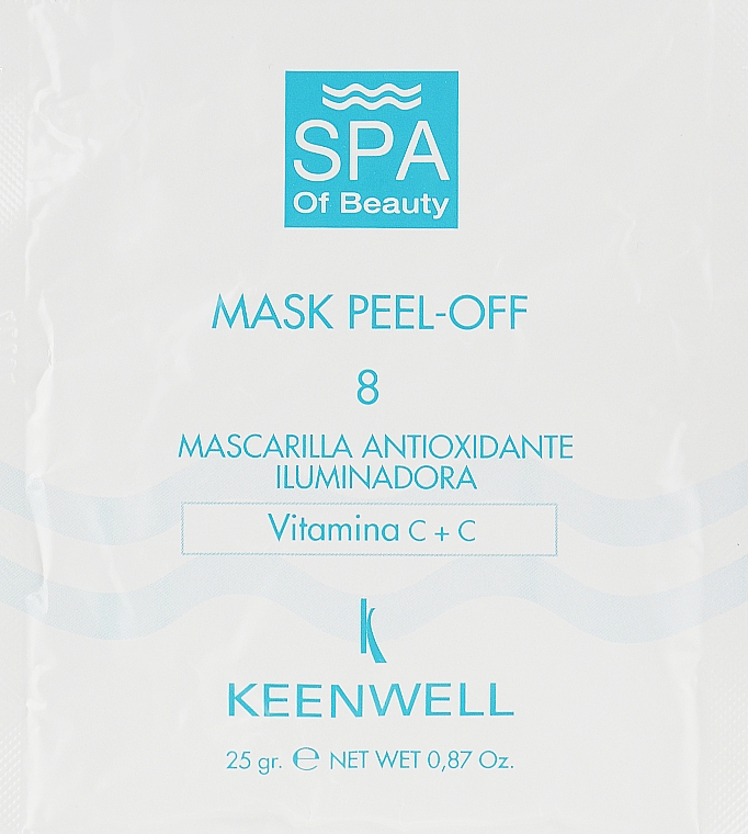 Антиоксидантна депігментувальна альгінатна СПА-маска № 8 - Keenwell SPA of Beauty Mask Peel-Off 8
