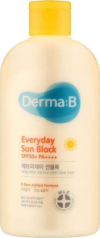 Солнцезащитный крем для кожи лица и тела - Derma-B Everyday Sun Block SPF50+ PA++++  — фото N1