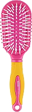 Щетка для волос детская массажная, желто-розовая - Titania  — фото N1