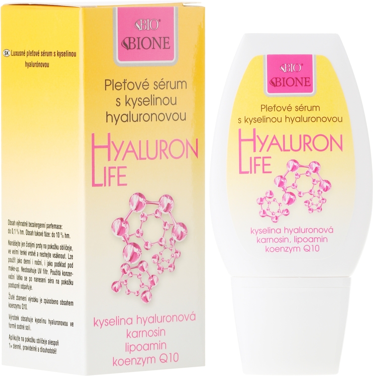 Сироватка для обличчя - Bione Cosmetics Hyaluron Life Moisturizing & Nourishing Face Serum — фото N1