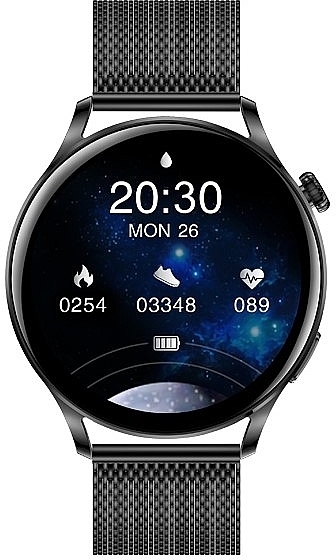Смарт-часы для женщин, черная сталь - Garett Smartwatch Lady Elegance RT — фото N2
