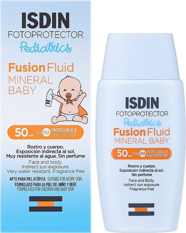 Солнцезащитный флюид для детей - Isdin Fotoprotector Pediatrics Fusion Fluid Mineral Baby SPF50+ — фото N2