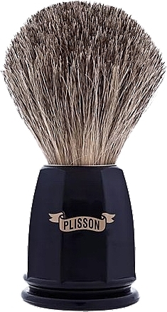 Помазок для бритья, черный - Plisson Russian Grey Faceted Brush — фото N1