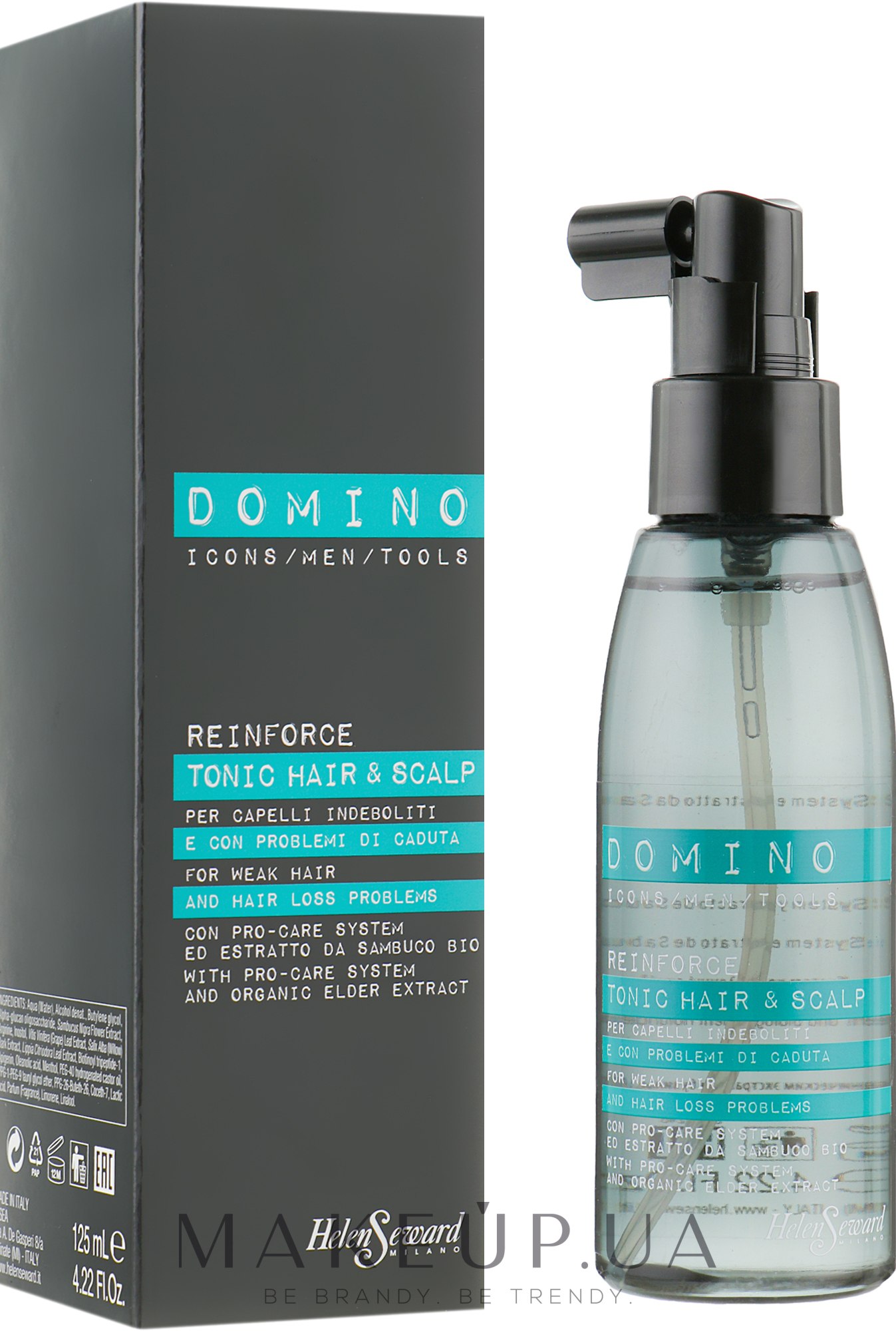 Зміцнювальний тонік з органічним екстрактом бузини - Helen Seward Domino Care Reinforce Tonic Hair&Scalp — фото 125ml