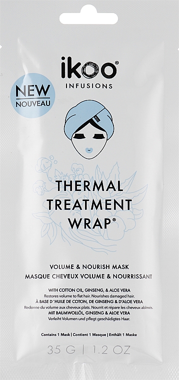 Термальная шапка-маска "Объем и питание" - Ikoo Thermal Treatment Wrap