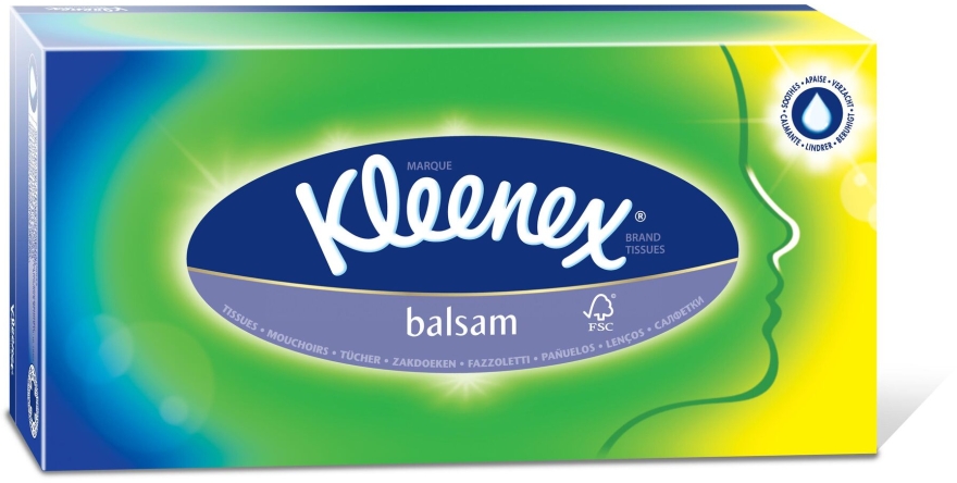 Салфетки косметические, трехслойные "Бальзам" - Kleenex