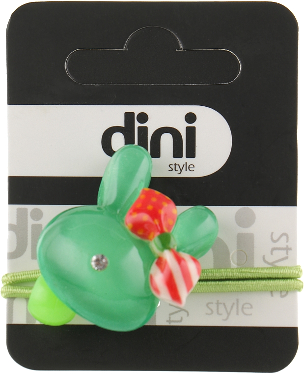 Резинка для волосся "Зайчик", зелена, d-043 - Dini Kids — фото N1