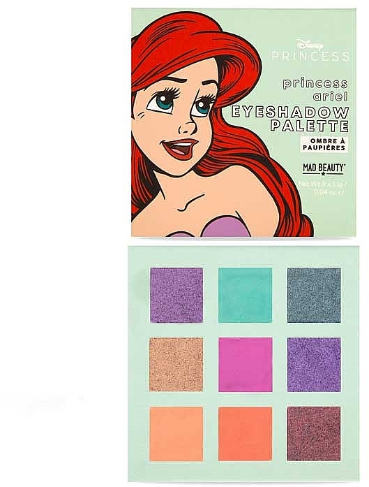 Палетка теней для век "Ариэль" - Mad Beauty Disney POP Princess Mini Ariel Eyeshadow Palette — фото N1