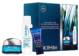 Парфумерія, косметика Набір - Blue Therapy Eye Cream Biotherm (eye/creme/15ml + cleanser/30ml + serum/15ml)