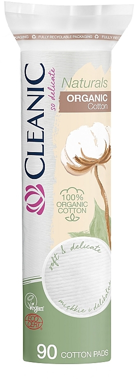 Ватні диски, 90 шт. - Cleanic Naturals Organic Cotton Pads