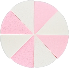Парфумерія, косметика Спонж для макіяжу, коло, сегментований 8 в 1, білий + рожевий - Cosmo Shop