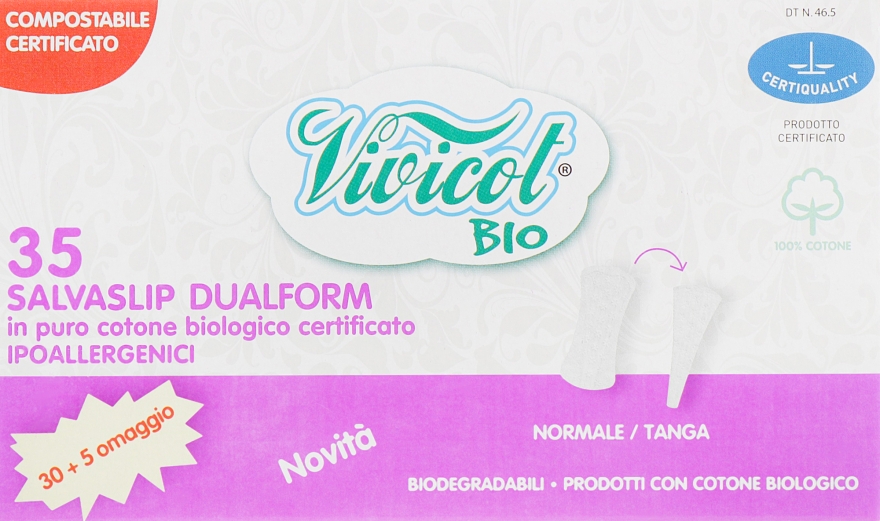 Гигиенические ежедневные прокладки, 35шт - Vivicot Bio Dualform Liners  — фото N2