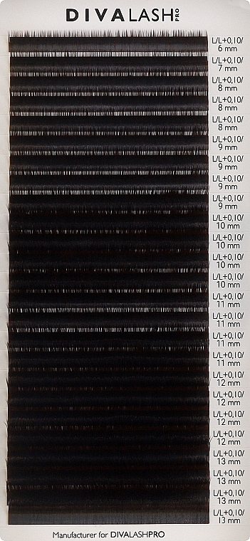 Ресницы для наращивания L/L+ 0.10 (6-13 мм), 25 линий, coffee - Divalashpro — фото N1