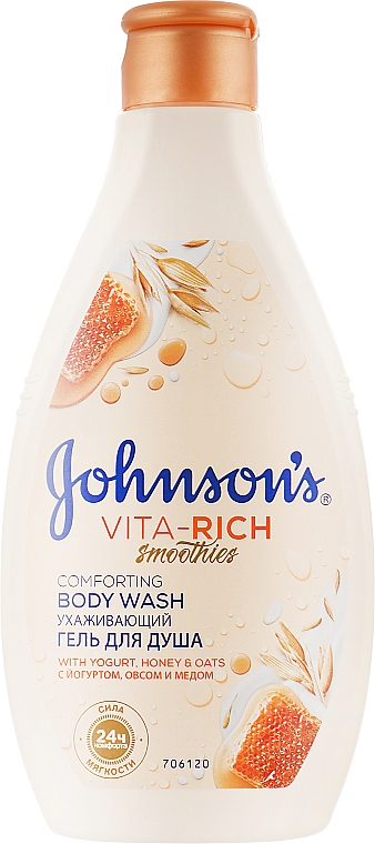 Доглядовий гель для душу з йогуртом, вівсом і медом - Johnson’s® Vita-rich Comforting Body Wash