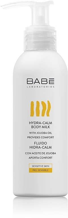 Зволожувальне молочко для тіла з олією жожоба у тревел форматі - Babe Laboratorios Hydra-Calm Body Milk Travel Size — фото N1