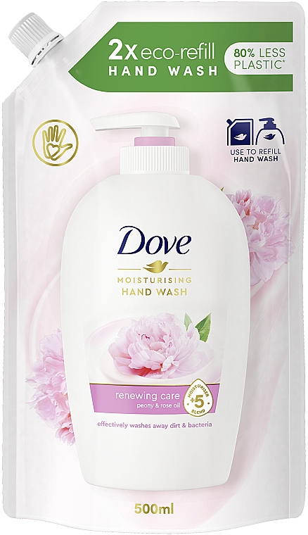Рідке крем-мило "Півонія" - Dove Cream Wash Fresh Touch (дой-пак) — фото N1