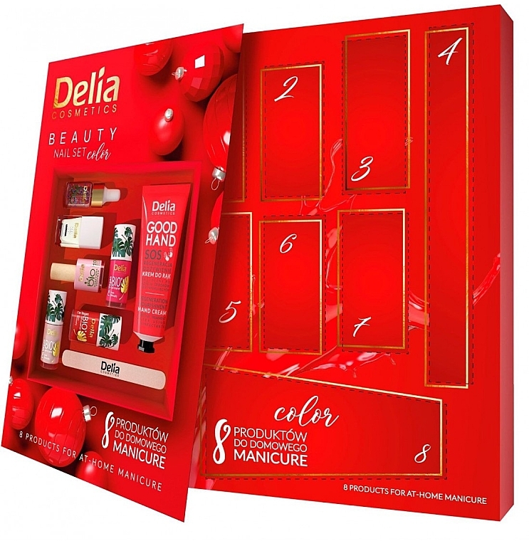 Набор, 8 продуктов - Delia Beauty Nail Set Color Red — фото N2