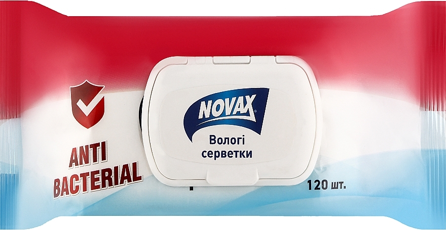 Вологі серветки "Антибактеріальні" - Novax Antibacterial Wet Wipes — фото N1