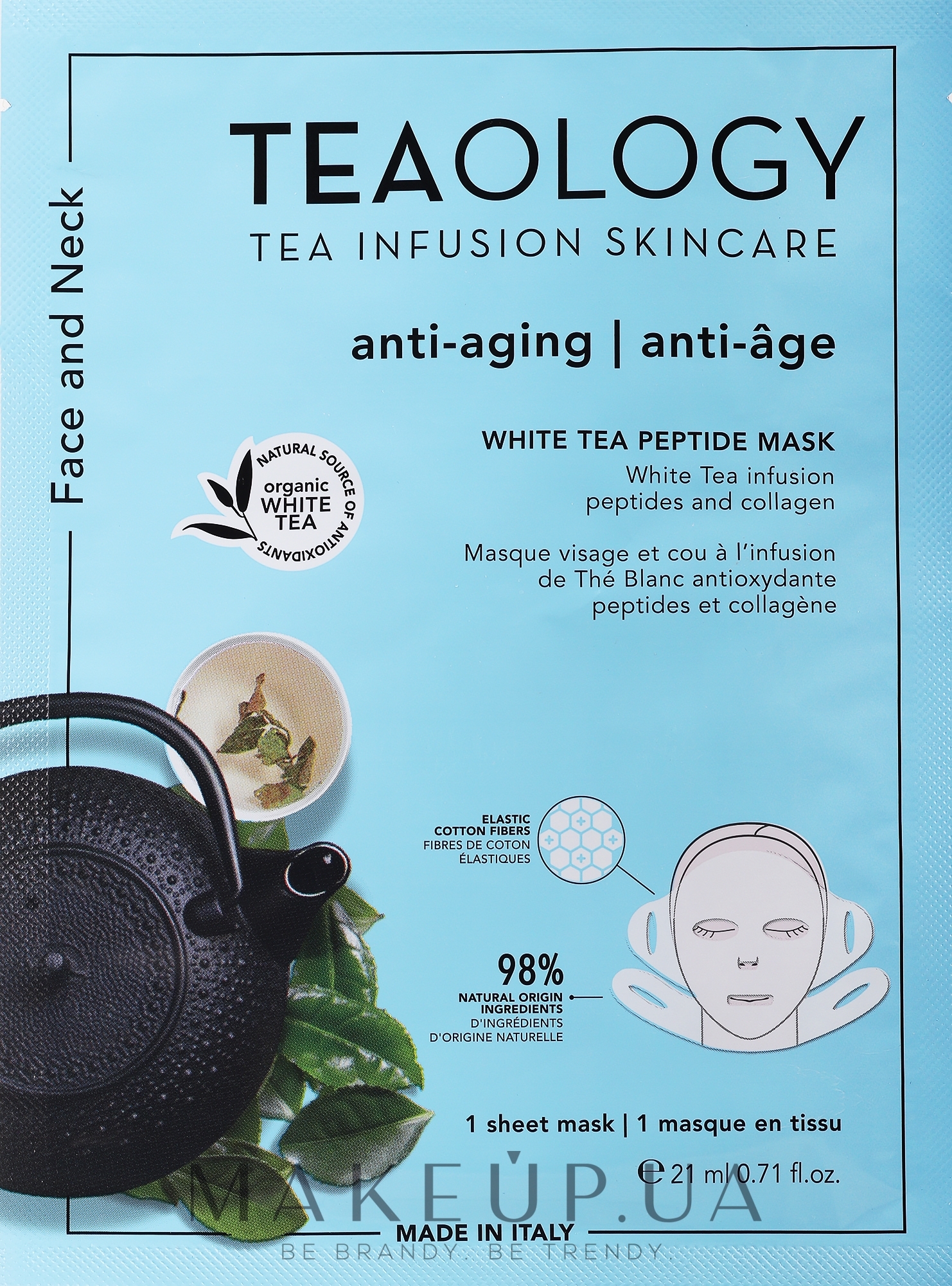 Маска для обличчя - Teaology Smoothing Anti-Ageing Face & Neck Mask — фото 21ml