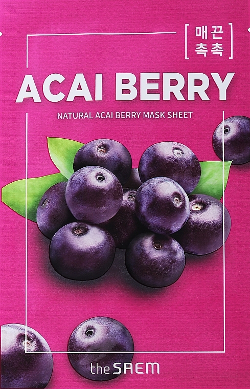 Тканинна маска з екстрактом ягід асаї - The Saem Natural Acai Berry Mask Sheet — фото N1