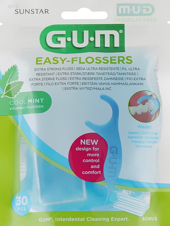 Зубна нитка з фторидом - G.U.M Easy Flossers VIT-E — фото N1