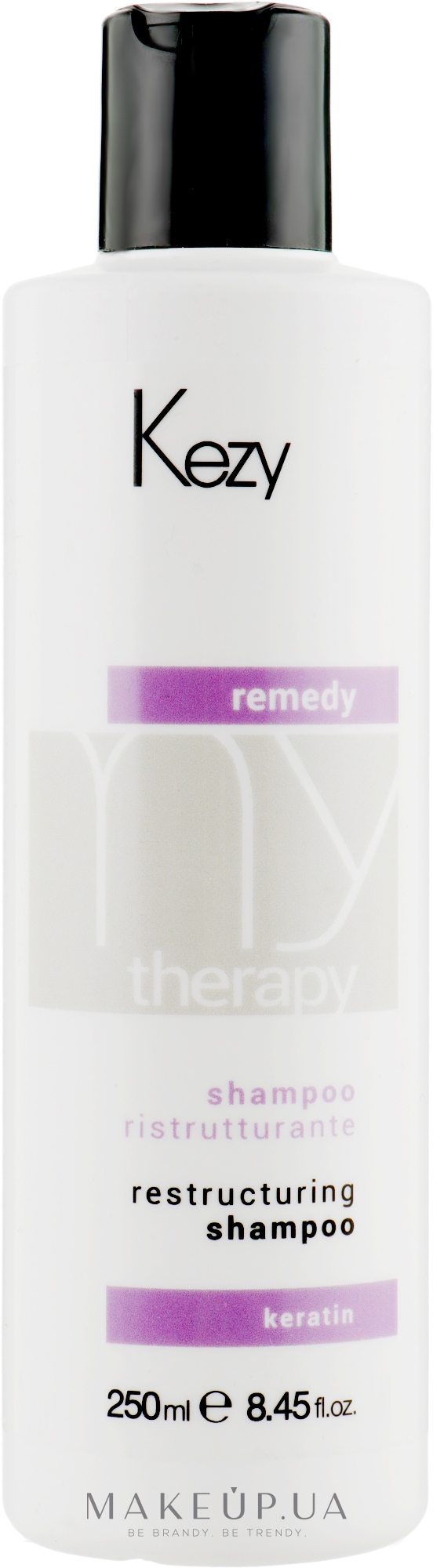 Восстанавливающий шампунь для волос с кератином - Kezy Remedy Restructuring Shampoo — фото 250ml