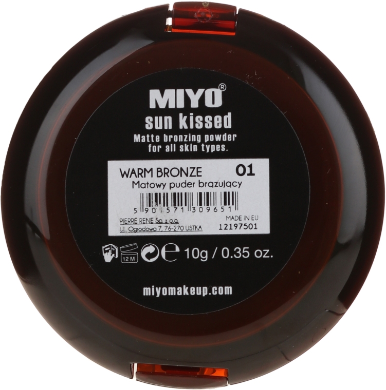 Пудра бронзирующая - Miyo Sun Kissed Matt Bronzing Powder — фото N2