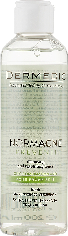 Очищающе-регулирующий антибактериальный тоник для лица - Dermedic Normacne Regulating Antibacterial Tonic
