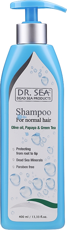 Шампунь с маслами оливы, папайи и экстрактом зеленого чая - Dr. Sea Shampoo Olive & Papaya & Green Tea — фото N2