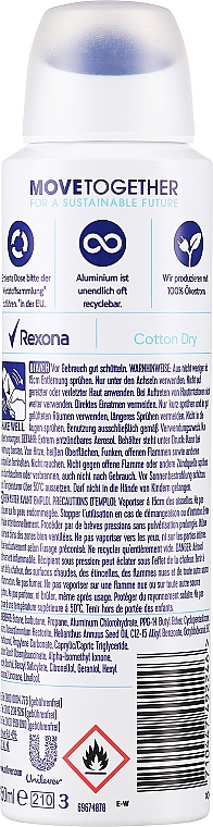 Антиперспірант-спрей - Rexona MotionSense Cotton Dry Algodon 48h Deodorant Spray — фото N2