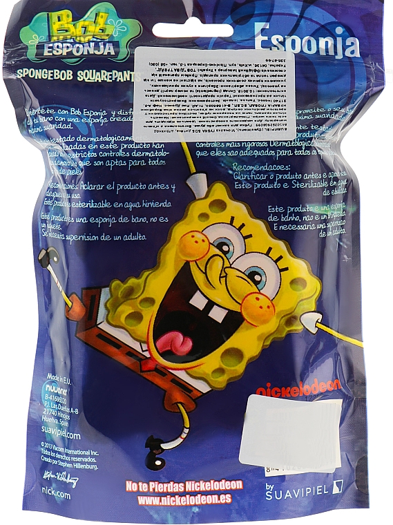 Мочалка банная детская «Спанч Боб» 7 - Suavipiel Sponge Bob Bath Sponge — фото N2
