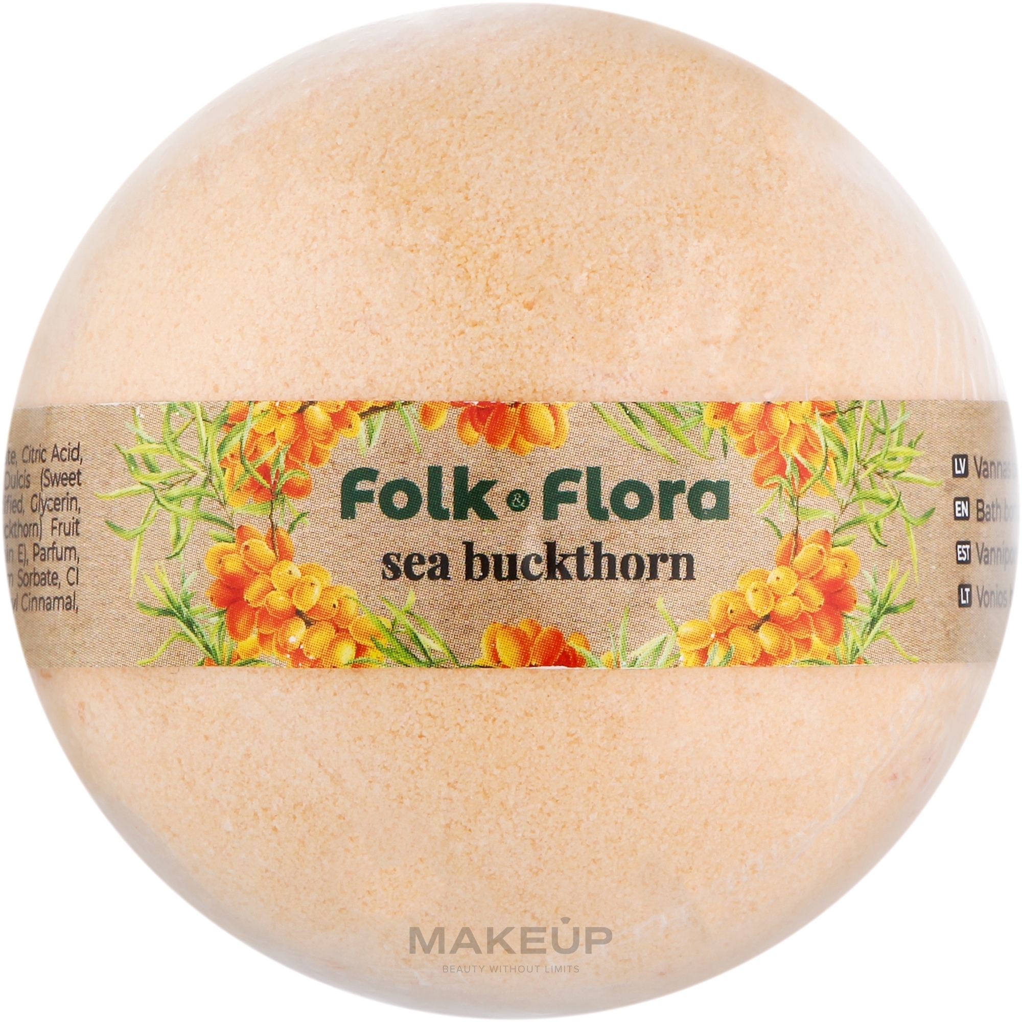 Бомбочка для ванни "Обліпиха" - Folk&Flora Bath Bombs — фото 130g