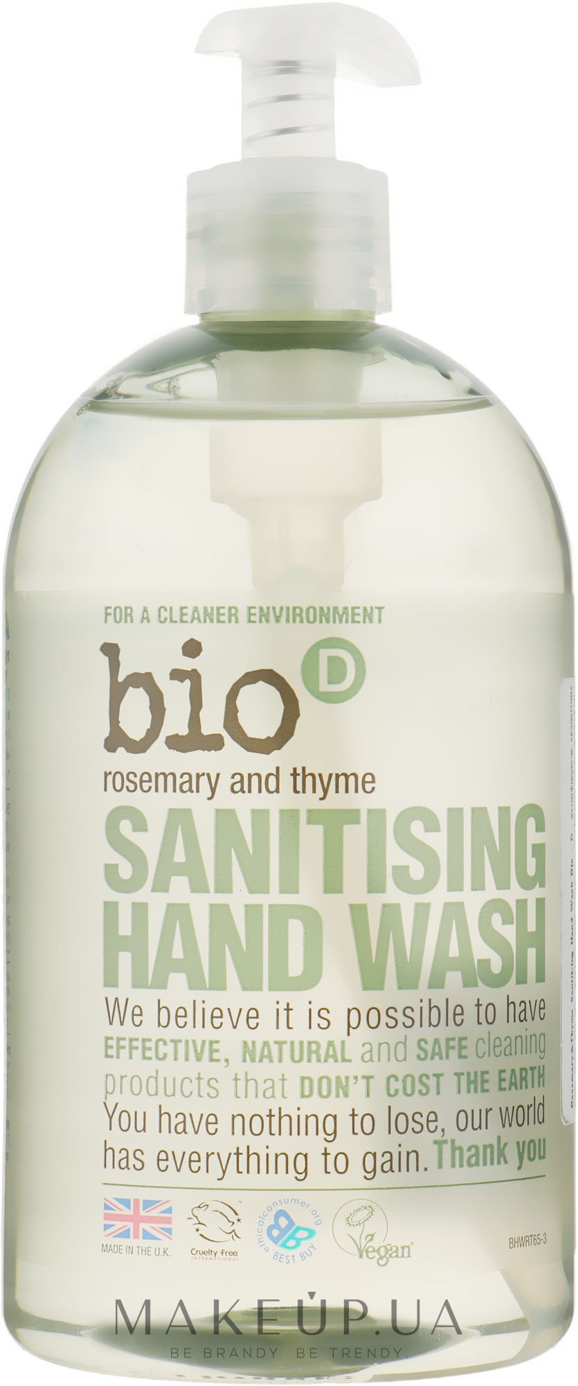 Дезінфікувальне рідке мило для рук "Розмарин і чебрець" - Bio-D Rosemary & Thyme Sanitising Hand Wash — фото 500ml