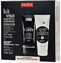 Парфумерія, косметика Набір - Pupa Kit Viso Perfetto Extreme Cover Foundation And Shachet Mask Peel-Off Pore Perfecting Mask