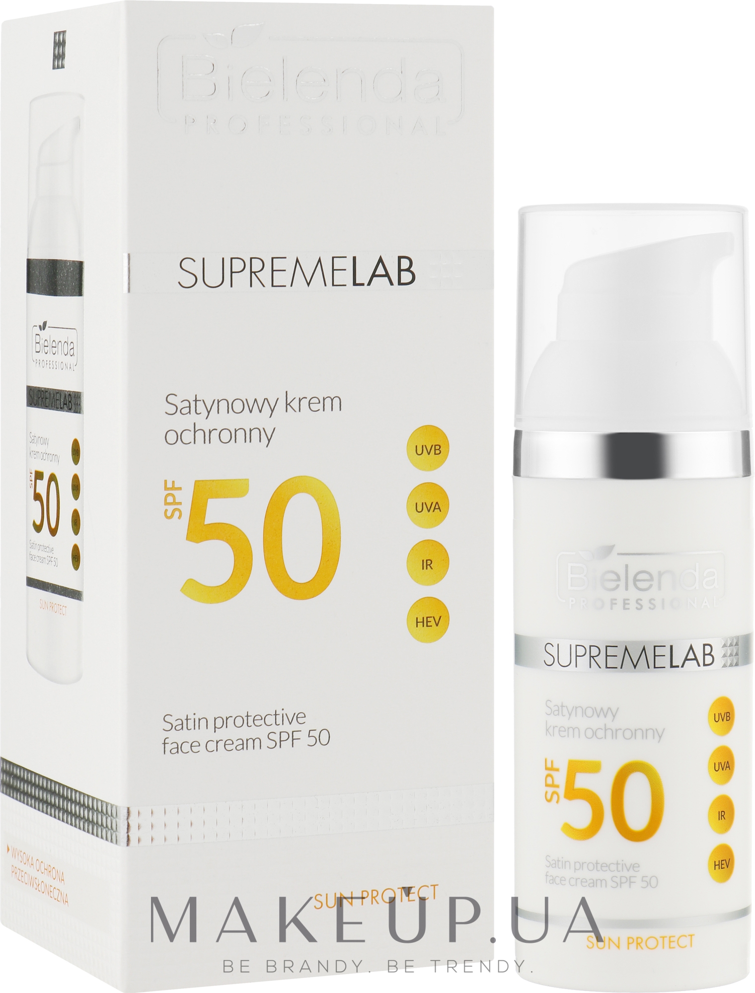 Крем сатиновий для обличчя - Bielenda Professional Supremelab Satin Protective Face Cream SPF 50 — фото 50ml