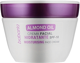 Зволожувальний крем з мигдальною олією - Babaria Almond Oil Moisturising Facial Cream Spf 10 — фото N1