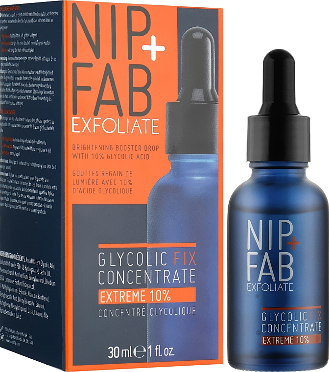 Ночной концентрат для лица с гликолевой кислотой - NIP + FAB Glycolic Fix Extreme Booster 10%  — фото N2