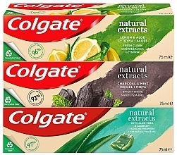Парфумерія, косметика Набір - Colgate Natural Extracts Mix (tooth/paste/3x75ml)