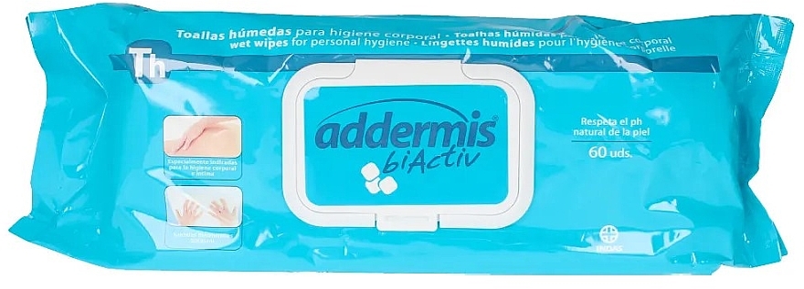 Вологі серветки для інтимної гігієни, 60 шт. - Indasec Addermis Biactiv — фото N1
